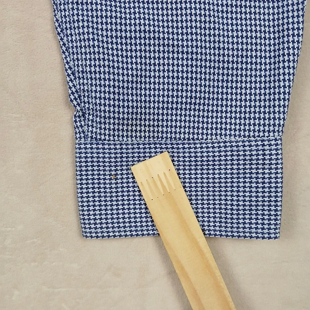 Banana Republic Large Mens Shirt Office Dress Houndstooth Heavy 25x30 DEFECT‎